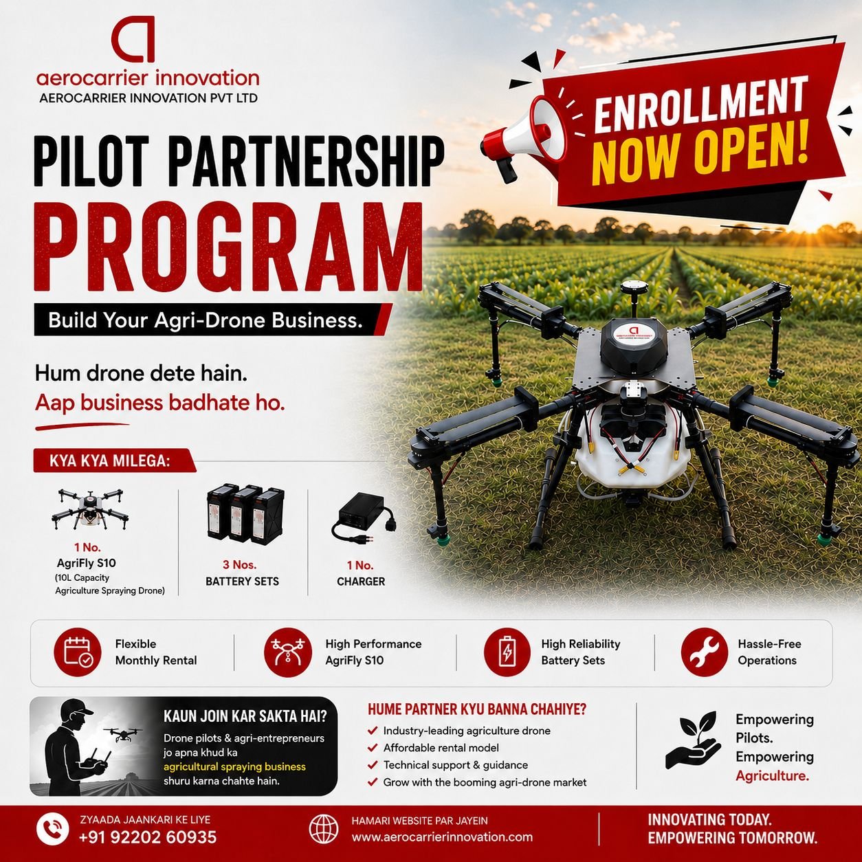 Pilot Partnership Program - AgriFly S10 rental package