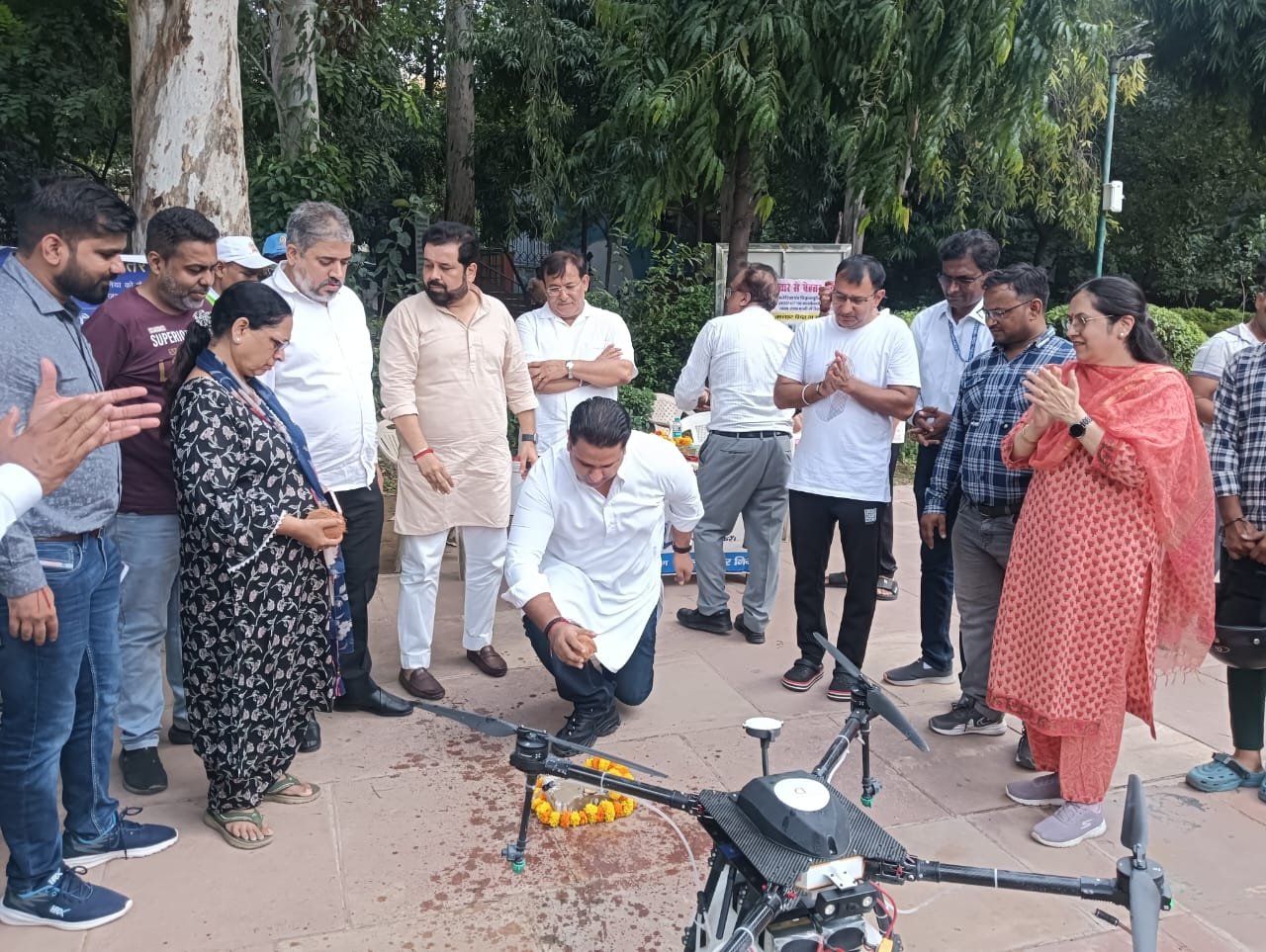 Yamuna anti-larvicide drone spraying project in Delhi
